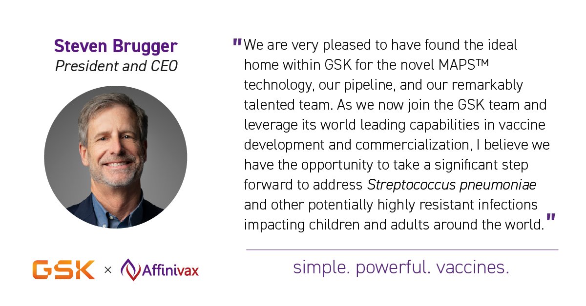 #AheadTogether "We are very pleased to have found the ideal home within GSK..." <a href="/GSK/">GSK</a> x <a href="/Affinivax/">Affinivax</a>