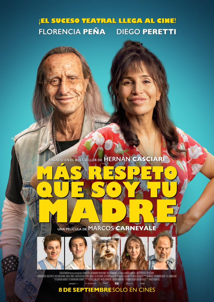 BuenaVistaIntLA's tweet photo. 🎬Protagonizada por Florencia Peña y Diego Peretti llega al cine el suceso del teatro argentino “Más respeto que soy tu madre”, la nueva película de Marcos Carnevale. 

Estreno el 8 de Septiembre, solo en cines. https://t.co/JJfu7Y70xU