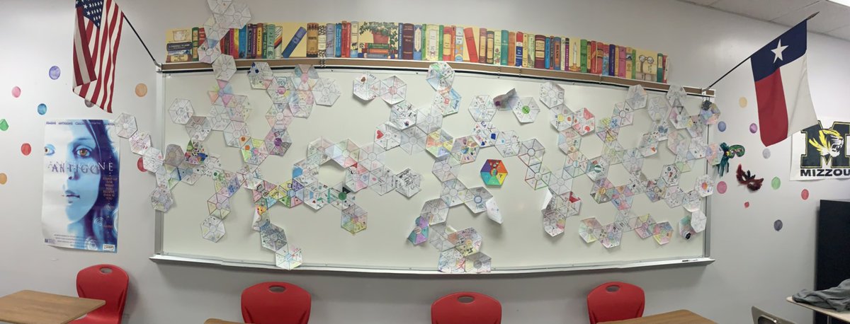 ReaganTeaches's tweet photo. Hexagonal thinking get to know you last week. Loved seeing the students talking, moving, and building an amazing learning community! @fbisd @SFAHS_Bulldogs https://t.co/nzfJ0KeIii