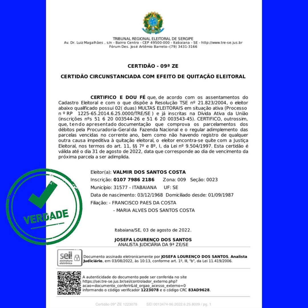 Quem me acompanha já ouviu meus alertas de que, de agora em diante, fake news e ataques baixos seriam as armas de adversários desesperados e dispostos a jogar sujo pra tentar derrotar o povo de Sergipe. Começaram! Mas nós seguiremos firmes. Sigo fime e ELEGÍVEL. #ForaFakeNews