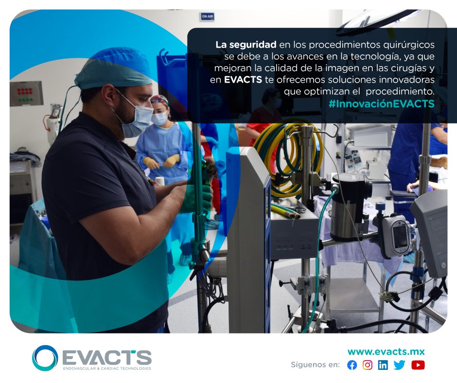 Evacts_mx's tweet photo. #InnovaciónEVACTS
La seguridad en los procedimientos quirúrgicos se debe a los avances en la #tecnología, ya que mejoran la calidad de la imagen en las #cirugías y en #EVACTS te ofrecemos soluciones innovadoras que optimizan el procedimiento. https://t.co/N5itFy89W6