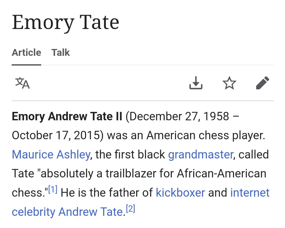 Biography of IM Emory Tate - Chess Forums 