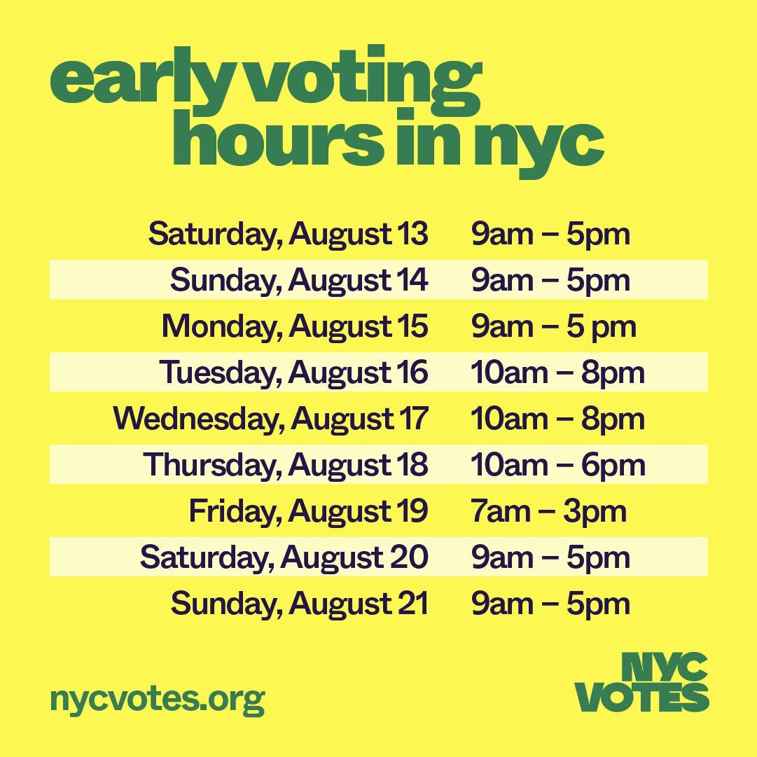 COJ_FH's tweet photo. #Repost @nycvotes with @use.repost
・・・
Vote early for U.S. House &amp; State Senate before Primary Election Day! Your assigned early voting poll site may be different from previous elections/where you vote on Election Day, so be sure to check before you head to the polls. https://t.co/7c2lktdoV0
