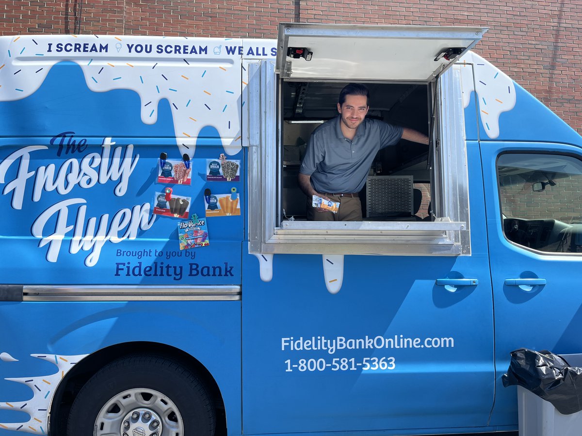 cc_worc's tweet photo. Catholic Charities staff enjoyed some nice cold treats on a hot Summer afternoon all thanks to Fidelity Bank who organized a Frosty Flyer Ice Truck to come by the office and help us beat the heat! https://t.co/NJFhLSXf7E