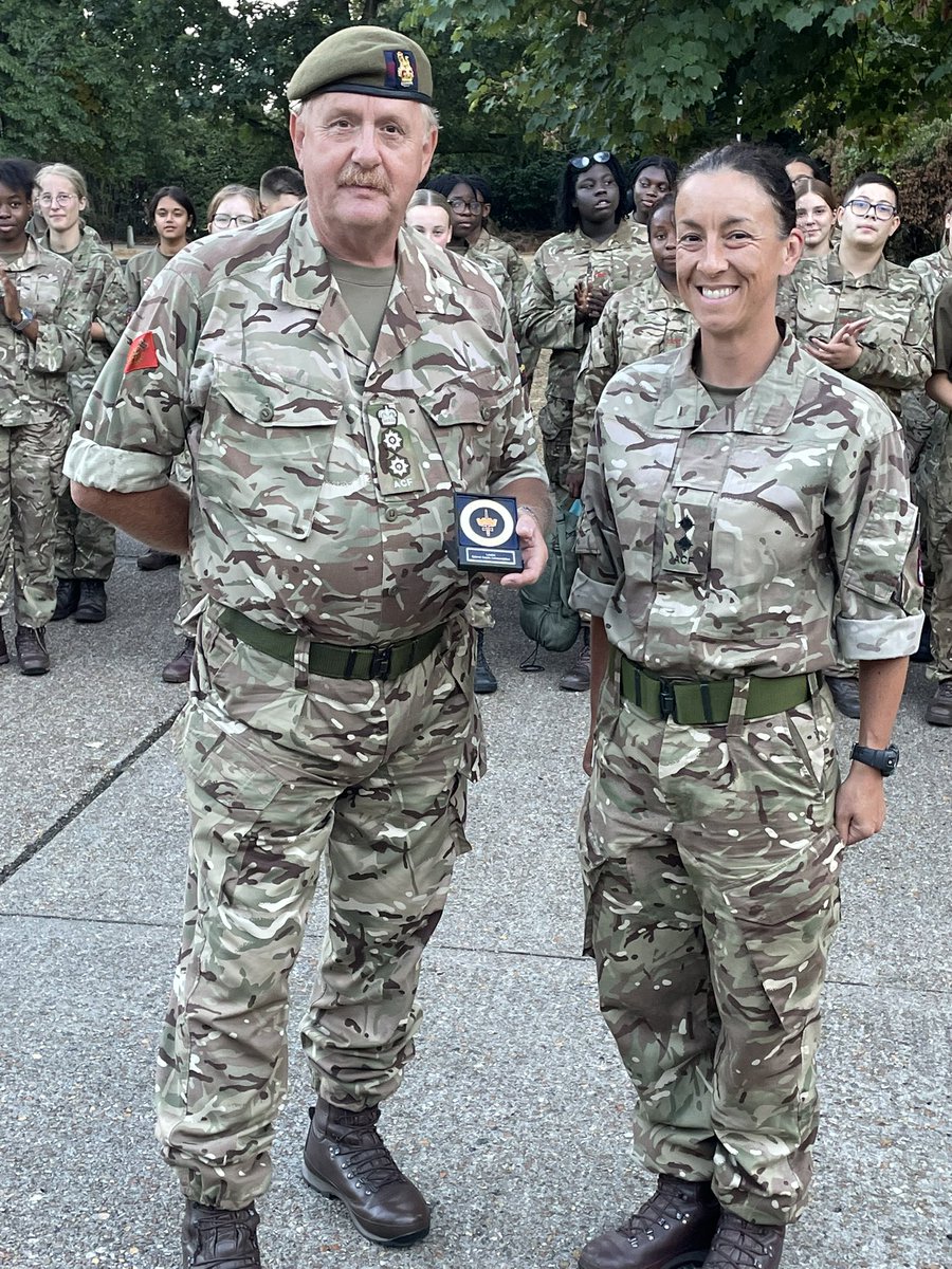 Cadets_london's tweet photo. A second visit to the Blackheath end of the SE London ACF  annual camp. It was great to present Lt Maria Katehis with a Londist Colonel Cadets Commendation for her outstanding contribution to the Sector. Well deserved and many congratulations. https://t.co/FSt8sLRfa4