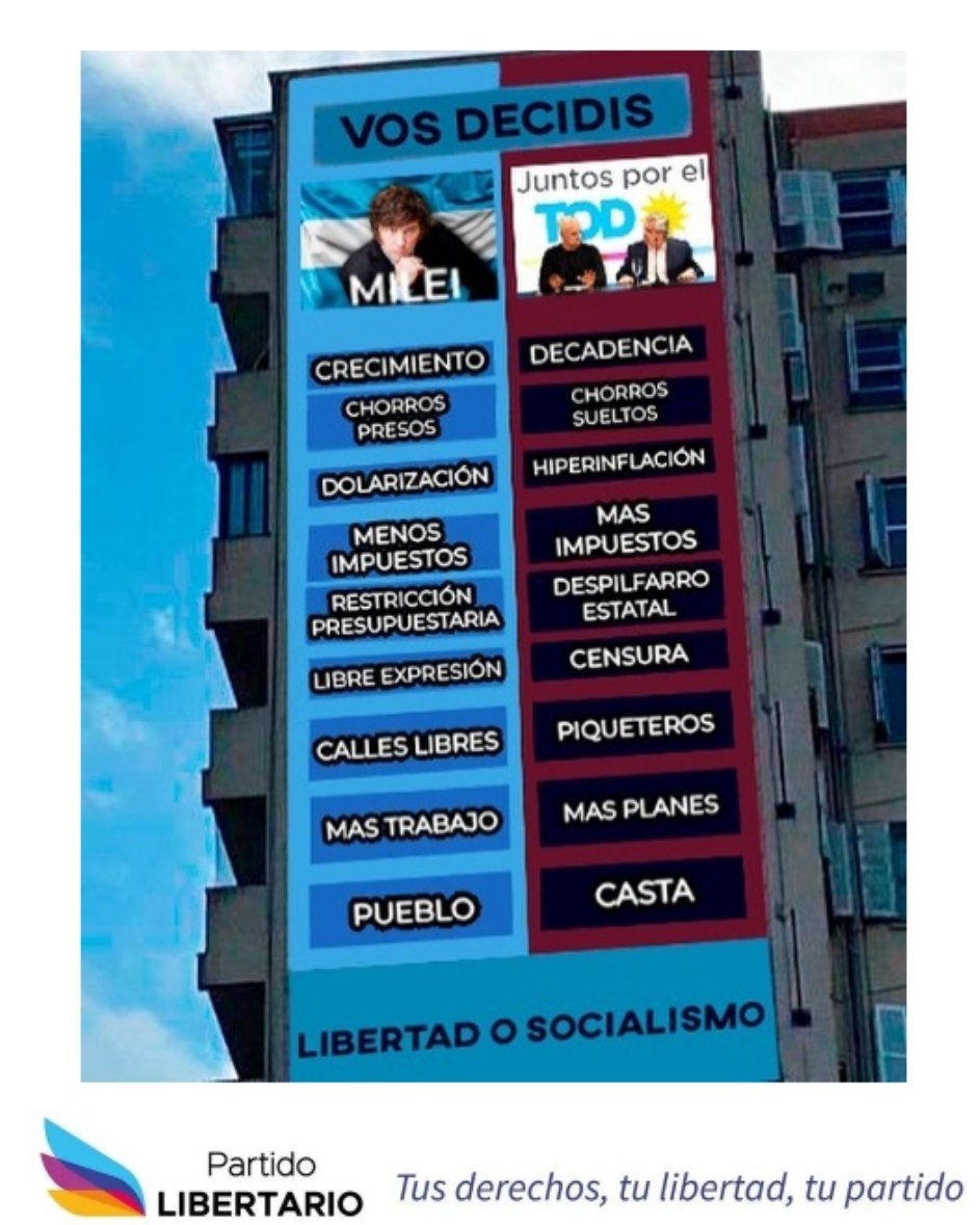 libertariosarg_'s tweet photo. @JMilei 2023 
#vosdecidis #milei2023 #libertadosocialismo
@Santiago_Oria https://t.co/OtGOTHBUoH