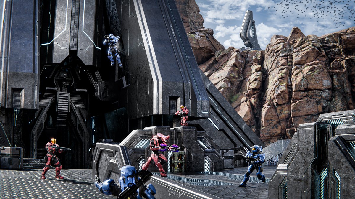 MelonsOTR's tweet photo. 💬 What map would you like Halo Infinite to remake? 

🎨 Amazing Narrows (Halo 3) remake by @VincentGat! https://t.co/hzPv62rvn8