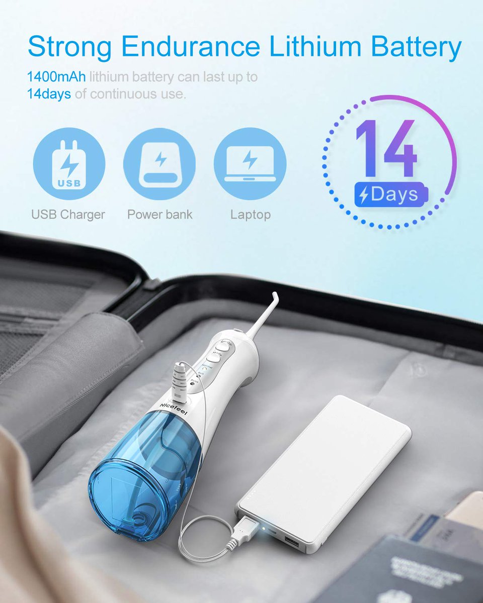 Rejuvenateagain's tweet photo. Cordless Water Flosser Teeth Cleaner,Nicefeel 300ML 2 Tip Cases Portable and USB Rechargeable Oral Irrigator for Travel,Tips for Home 
-63% $36.69($36.69/Count)
List Price:$99.99 
LİNK:https://t.co/yBjBGjdBpj
#PMSPoopWatch #NationalTellAJokeDay #tuesdayvibe Wolfgang Petersen https://t.co/l4QQcFecD6