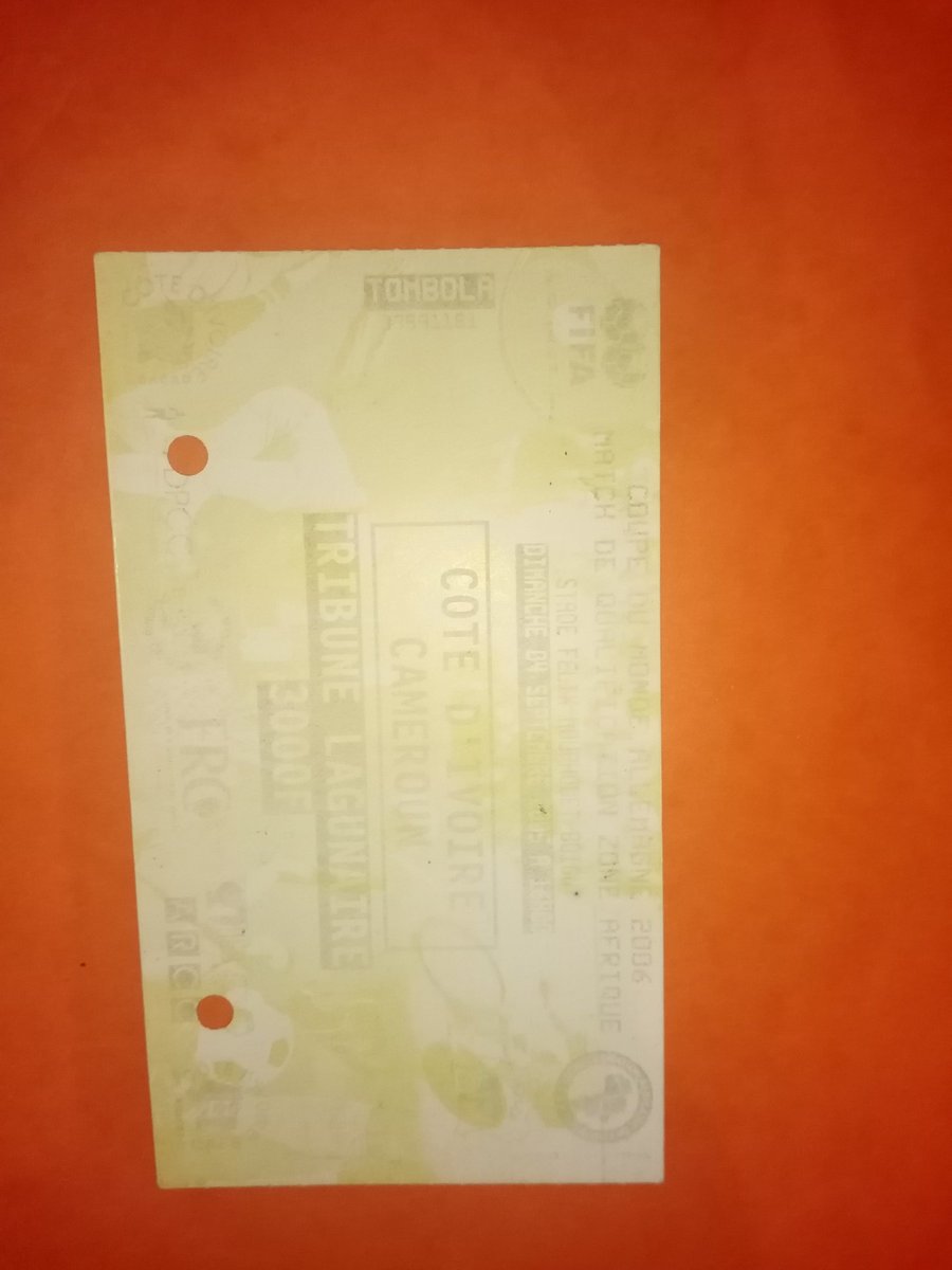 cheickkandar's tweet photo. @iciabidjancom @didierdrogba @JusticeJFK @palfix @ThioGnissan @Treichvillois @Alainlobog @sirkovik @YACOUBAHIEN Je garde encore le coupon de mon ticket d'entrée. Moment incroyable https://t.co/AYvjCxNTa7