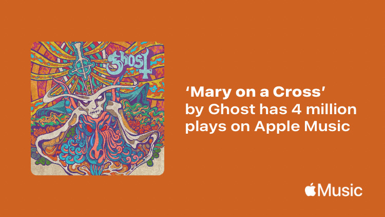 [MESSAGE FROM THE CLERGY] 

We wish to inform you “Mary On A Cross” has 4 million plays on <a href="/AppleMusic/">Apple Music</a>. Thank you all for the continued support. found.ee/Ghost_MOACApple