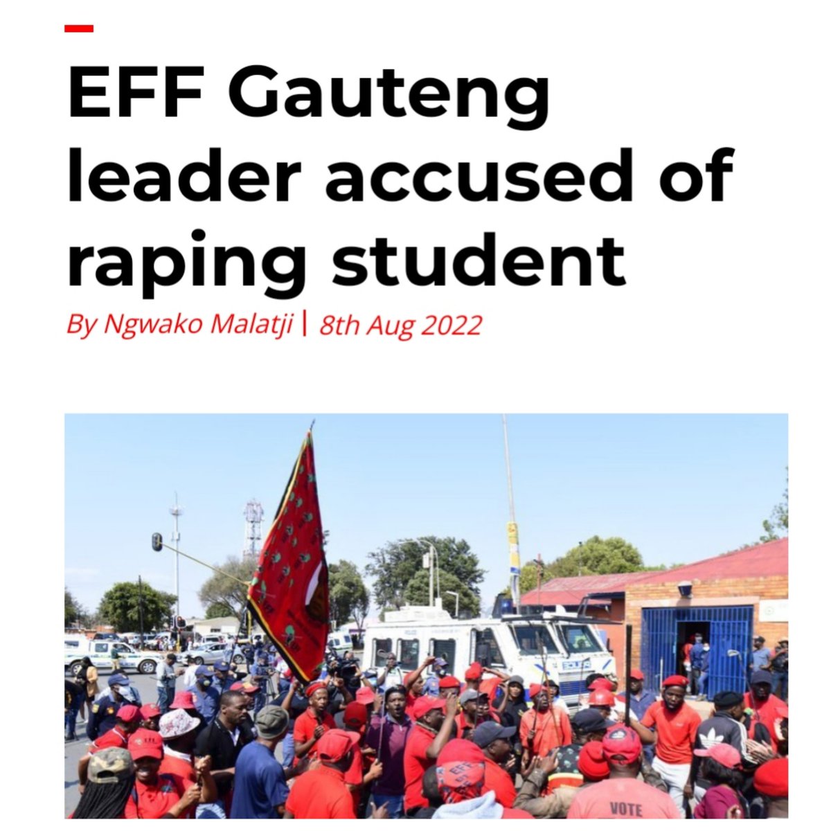 Julius Malema of The EFF Protected Mbuyiseni Ndlozi against rape allegations and now they ignoring these another serious rape allegations but has the loudest mouths about Enoch Godongwana Disgusting 
#RipBruno Berita Nota Berita Mihlali Sister Bettina