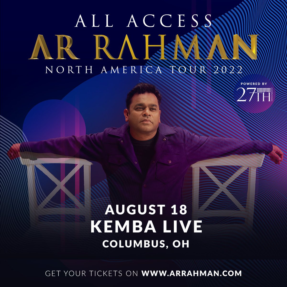 Columbus! Here we come! Excited to be performing at Kemba Live on August 18! Get your tickets on arrahman.com

#arrahman #arrahmanlive #allaccessarrahman #northamericatour #healingworld #EPI