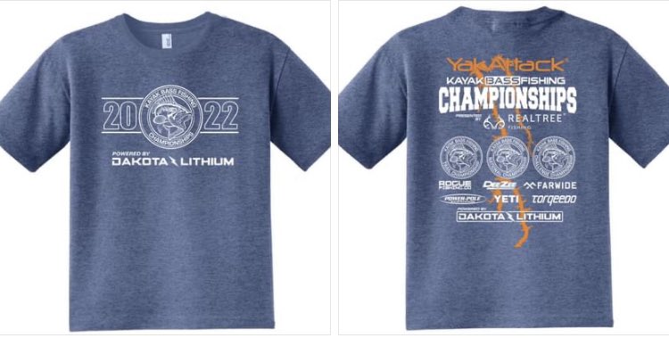 KayakBassFish's tweet photo. A little more 2022 #KBFNC planning going on today!!

Here’s preview of this year’s T-shirts!  

@YakAttackUS 
@Dakota_Lithium 
@DeeZeeMfg 
@RealTreeFishing
@TORQEEDOGmbH 
@YETICoolers 
#farwide #roguefishingco
#KBFNC2022 #kayakfishing
#ExperienceParisTN https://t.co/MqBTz1gOQb