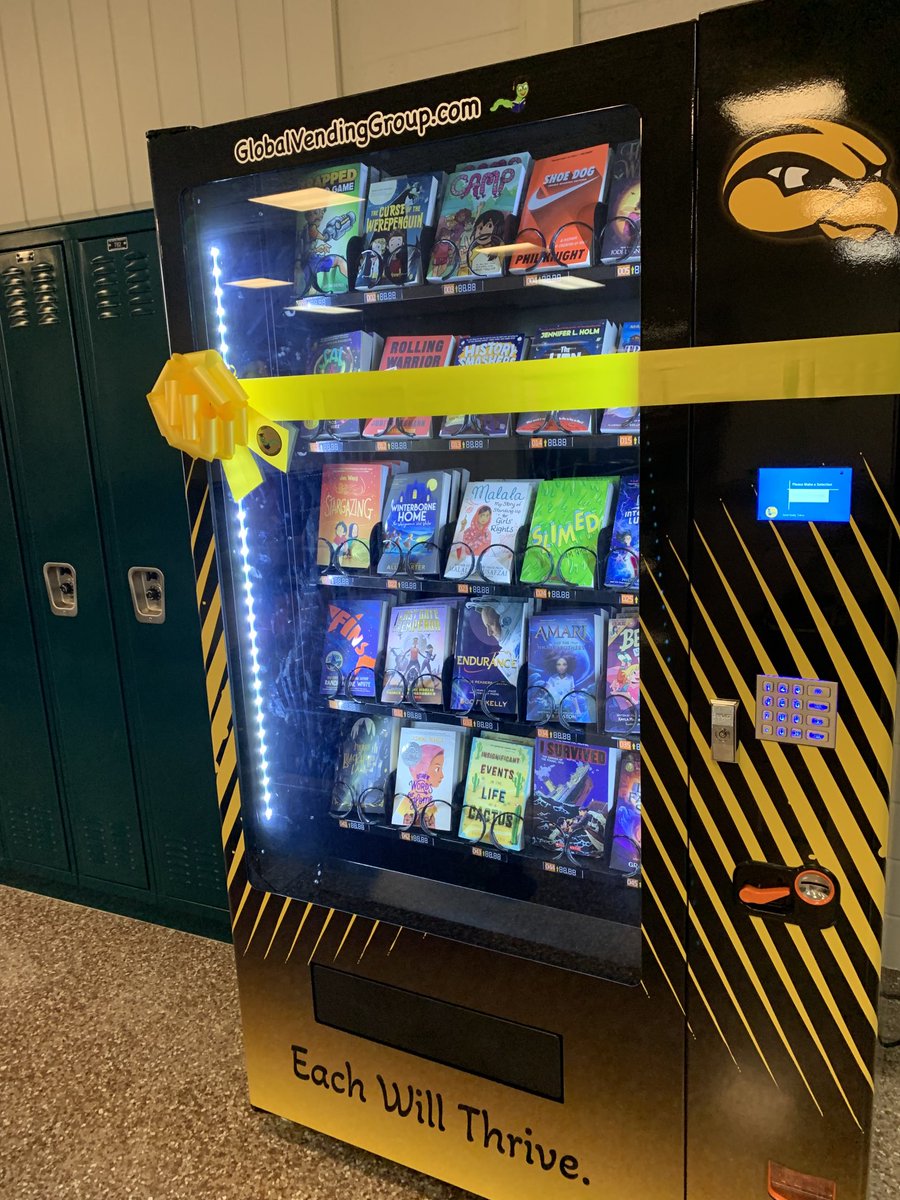KateRietema's tweet image. A book vending machine at our girls’ middle school! Have you seen this before?