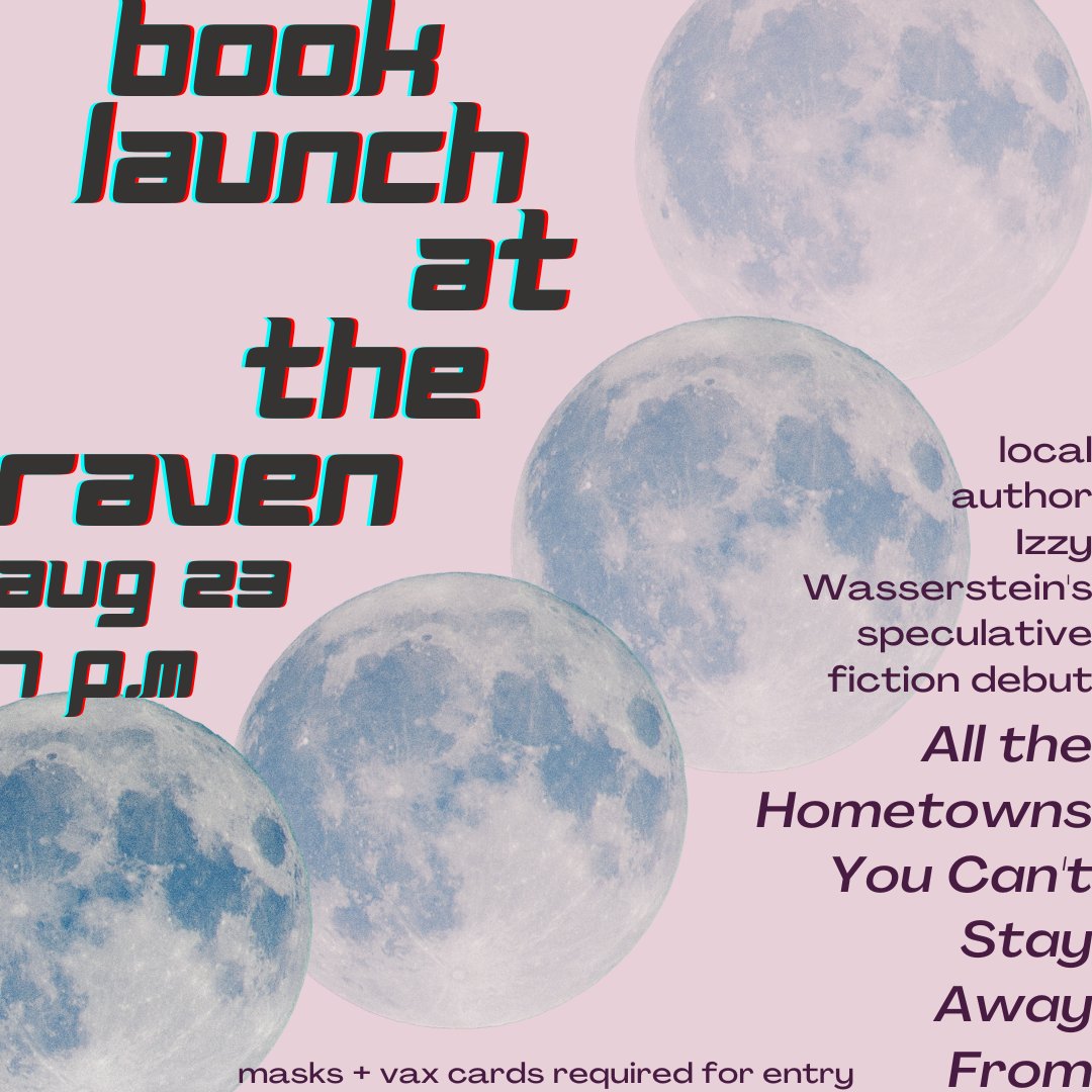 This out-of-this-world book launch is just one week away! 🚀Join us as we savor Kansas author @izzyxen’s delightfully strange and apocalyptic tales of queerness, grief, survival, and much more. Masks and proof of vax required 😷 

Learn more here: ravenbookstore.com/event/izzy-was…