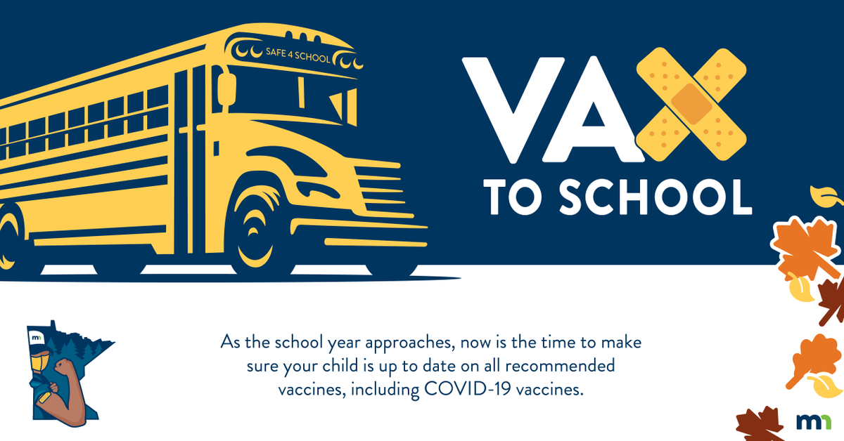 ProjectHealings's tweet photo. *π΄π«π― - π½ππ π»π πΊπππππ*
π’A new school year will be here before we know it! Talk to your childβs health care provider to see what vaccines your child needs.
πLearn More at: https://t.co/4MDpQFD6Fh
#BackToSchool #VaxToSchool #StaySafeMN #GoGetVax #ProjectHEALINGS https://t.co/vJi5shh9VO