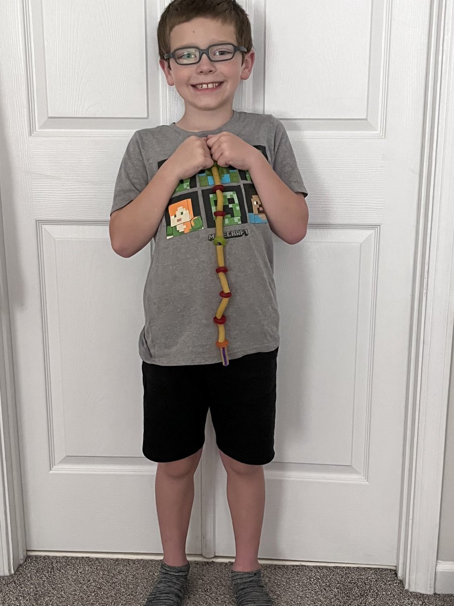 Caleb asked me to put a photo of him and his cool spine he made on twitter.