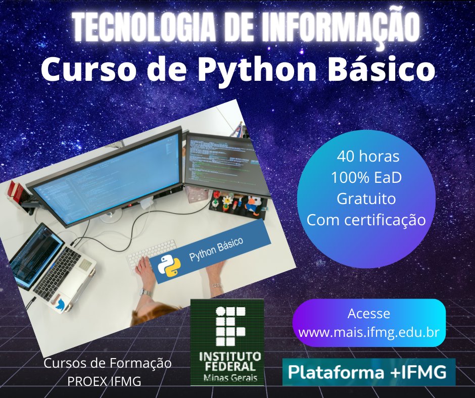 maisifmg's tweet photo. Busca qualificação profissional em Tecnologia de Informação? Conheça o curso Python Básico. Acesse https://t.co/b1uVkMtCc2
#proexifmg #maisifmg https://t.co/N0arTs3giK