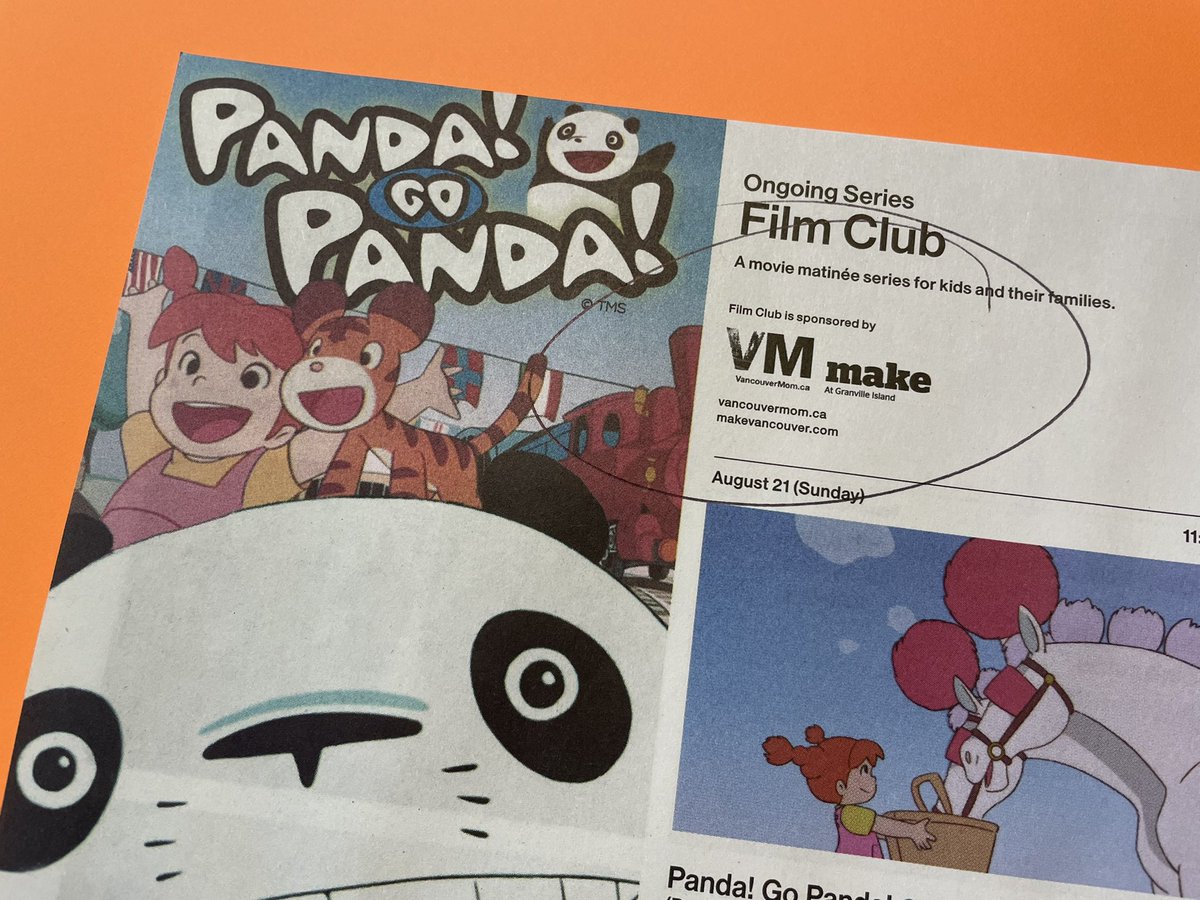 makegastown's tweet image. Who’s going to the @theCinematheque on Sunday, Aug 21 at 11am to see #PandaGoPanda?! 🐼 Get complimentary 🍿and a “Film Club” badge when you go! 

MAKE is a proud sponsor of #FilmClub, a matinée series for kids and their families. 

#MAKEcommunity