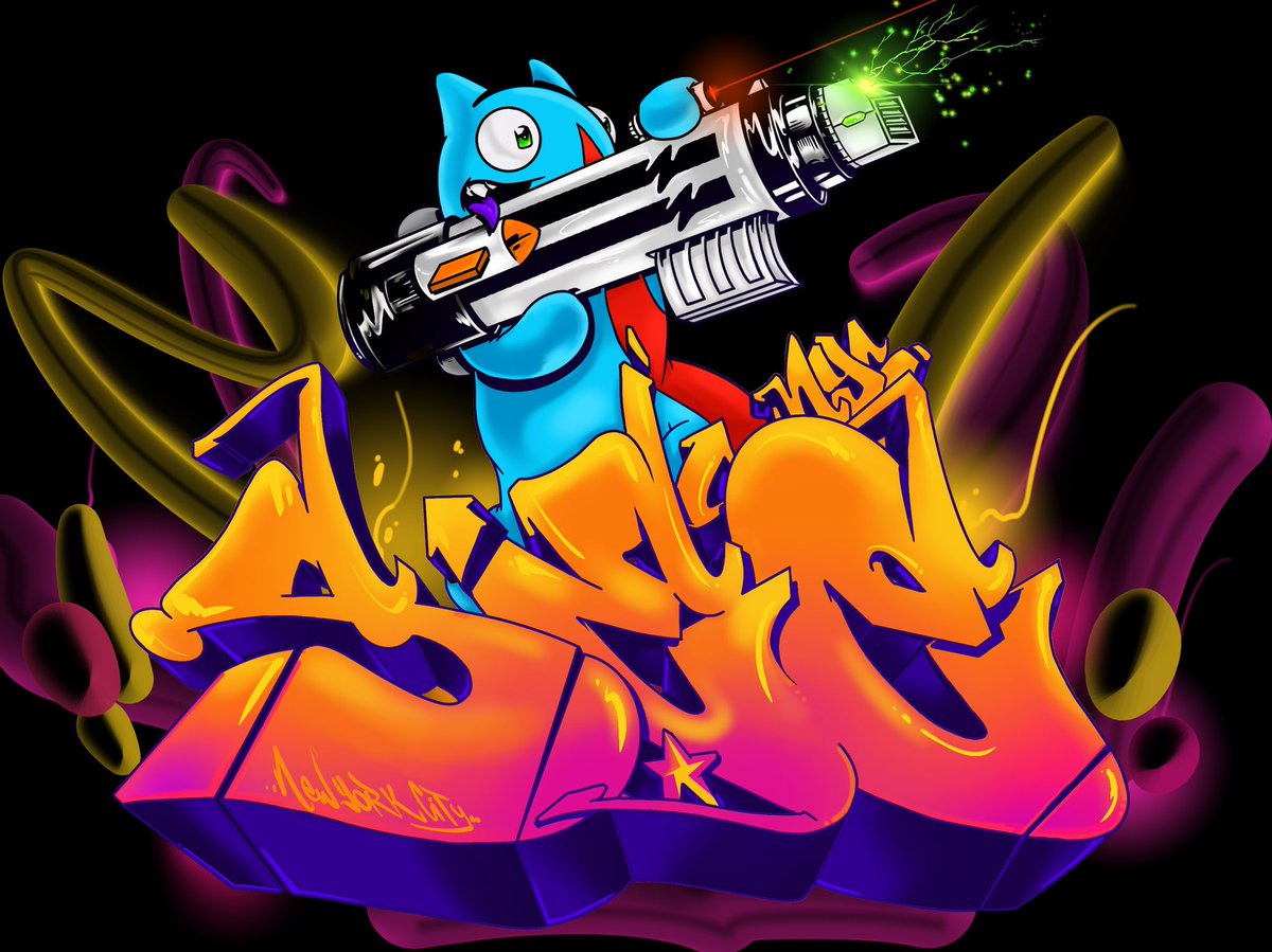 Seeoneart's tweet photo. A little procreate digital work ✏️ 
#seeone #miru #art #artist #artlife #illustration #illustrationoftheday #illustrator #originalcharacter #graffiticharacter #dragons #spraypaint #graffitiart #blackbook #procreate #digitalart https://t.co/eEKeRSf5rl