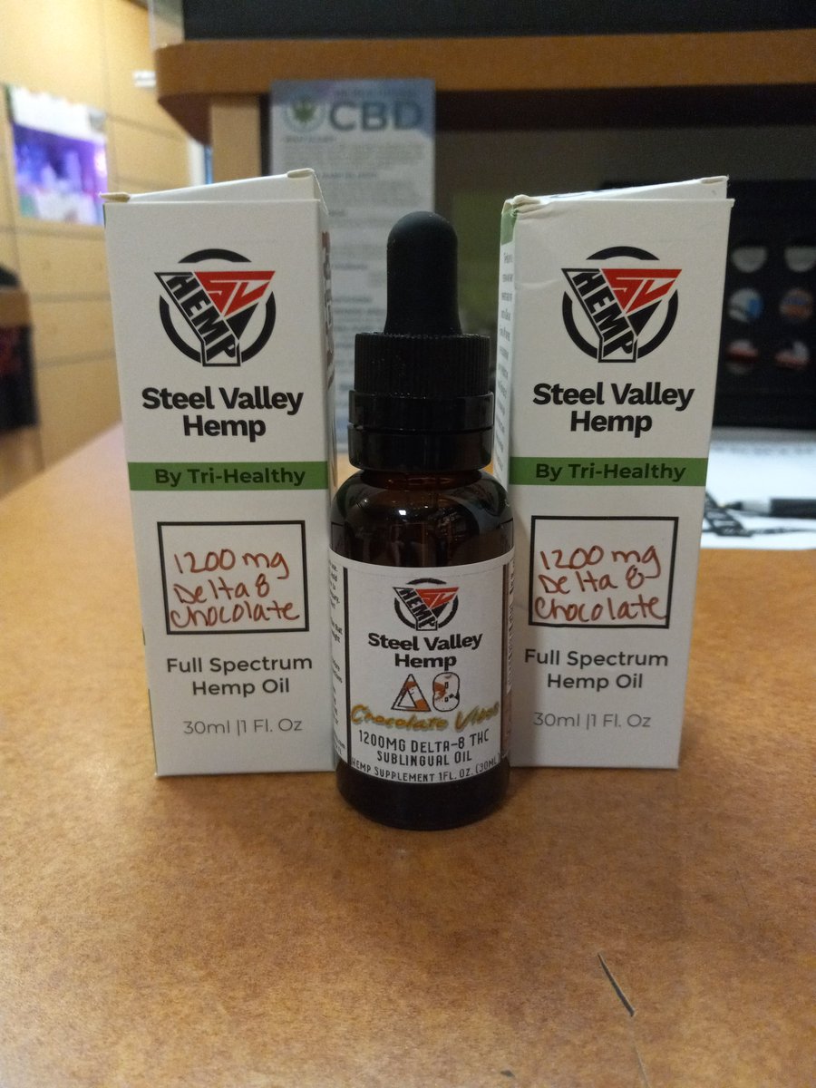 Steel Valley Delta 8 Chocolate Tincture 🍫! It packs a punch. Stop in and grab some today. #Chocolate #thesteelvalley #Tincture #cbd #delta8 #hemp #Oil #Florida #ohio