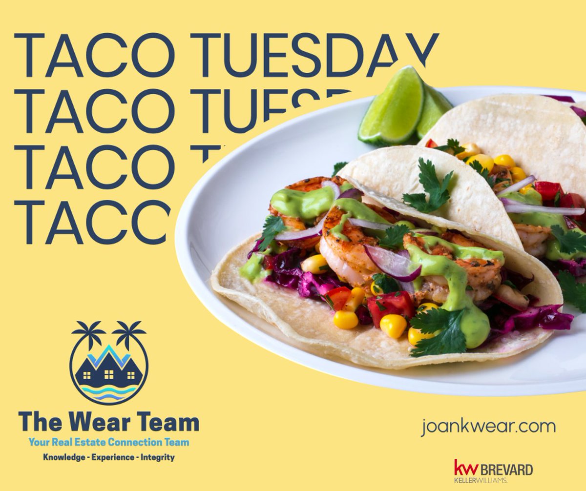 Taco Tuesday cheers! 🍻
#brunch #tequila #margarita #mexicancuisine #mexicanfood #tacos #texmex #fajitas #mexicanrestaurant #tacotuesday

Contact The Wear Team for all your #realestate needs. 
☎️ 321-586-7140
📧 joanwear@kw.com
🌍️ joankwear.com