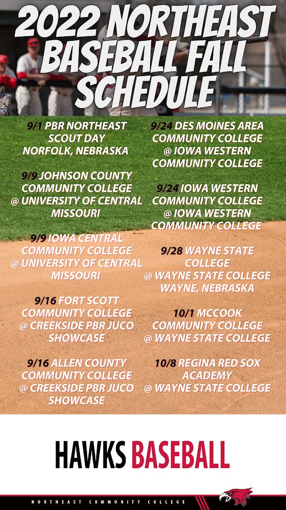 𝘔𝘢𝘳𝘬 𝘺𝘰𝘶𝘳 𝘤𝘢𝘭𝘦𝘯𝘥𝘢𝘳𝘴!

2022 Fall Schedule‼️

#GoHawks 🔴⚪️⚾️