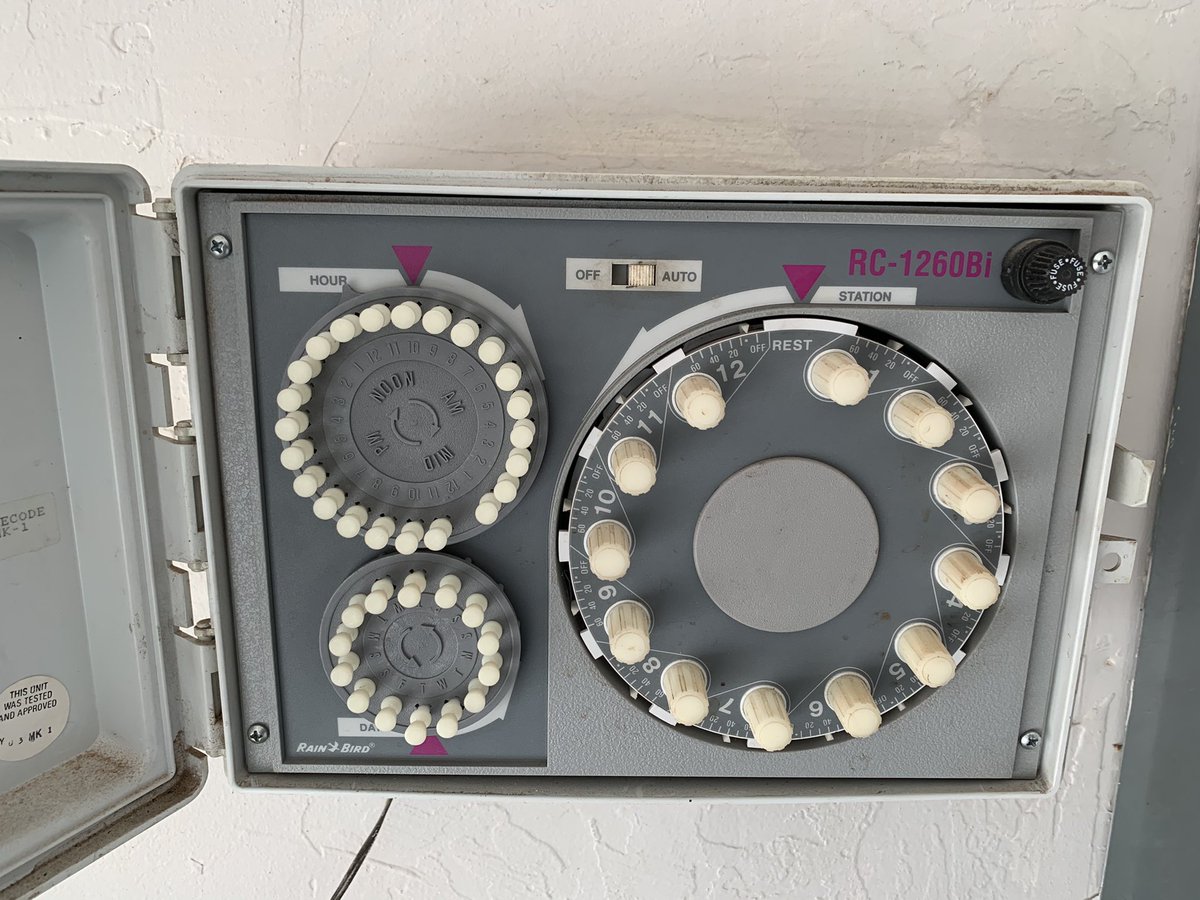 golfsuper1992's tweet image. Had a friend call this morning to see if I could help him program the irrigation clock in a house he just bought. This is what I found. Guess it’s back to therapy for me as all the nightmares from the 80’s and 90’s came rushing back 😳