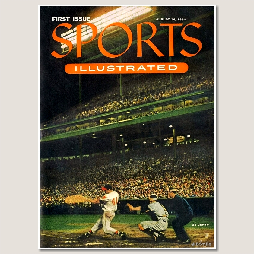 Baseball by BSmile on X: Today In 1954: The first issue of Sports  Illustrated is published! The front cover shows Milwaukee Braves slugger Eddie  Mathews in mid-swing, along with New York Giants