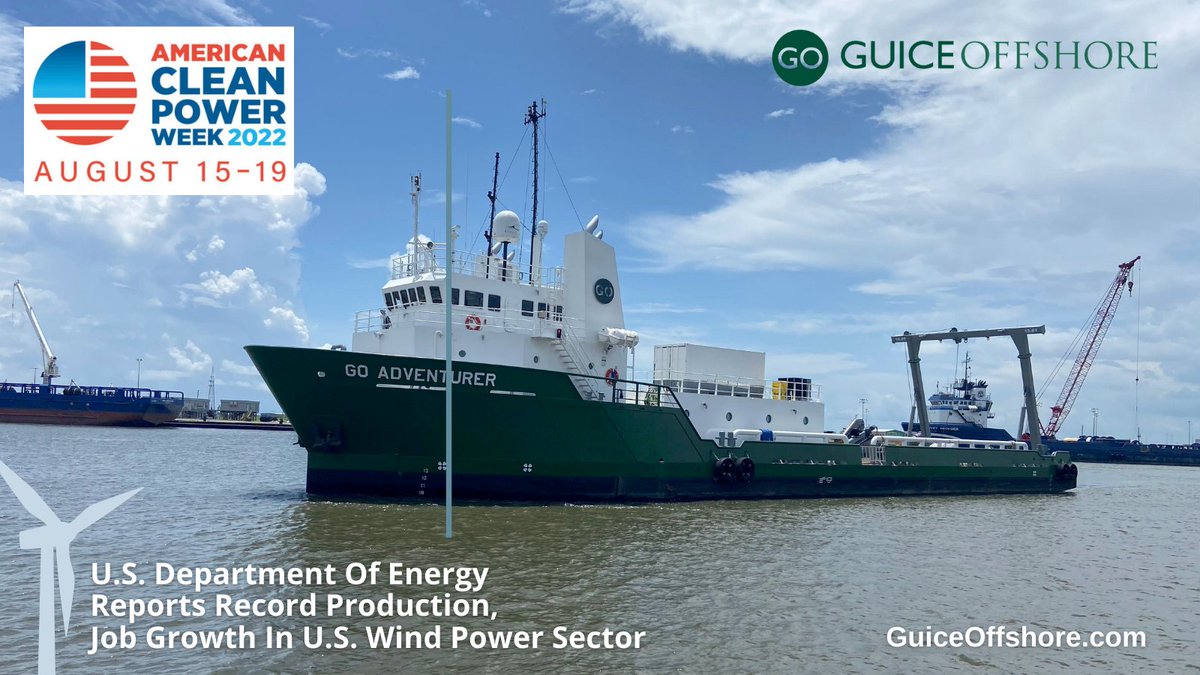 GuiceOffshore's tweet photo. It's #AmericanCleanPowerWeek and @ENERGY reports today American #windpower is yielding record production and job growth!
@GuiceOffshore has all 3 #wind market reports:
https://t.co/Y7EnYpi7Uy
--#OffshoreWind
--#LandBasedWind
--#DistributedWind
#BuildingtheCleanEnergyEconomy https://t.co/Krn84l3ZPk