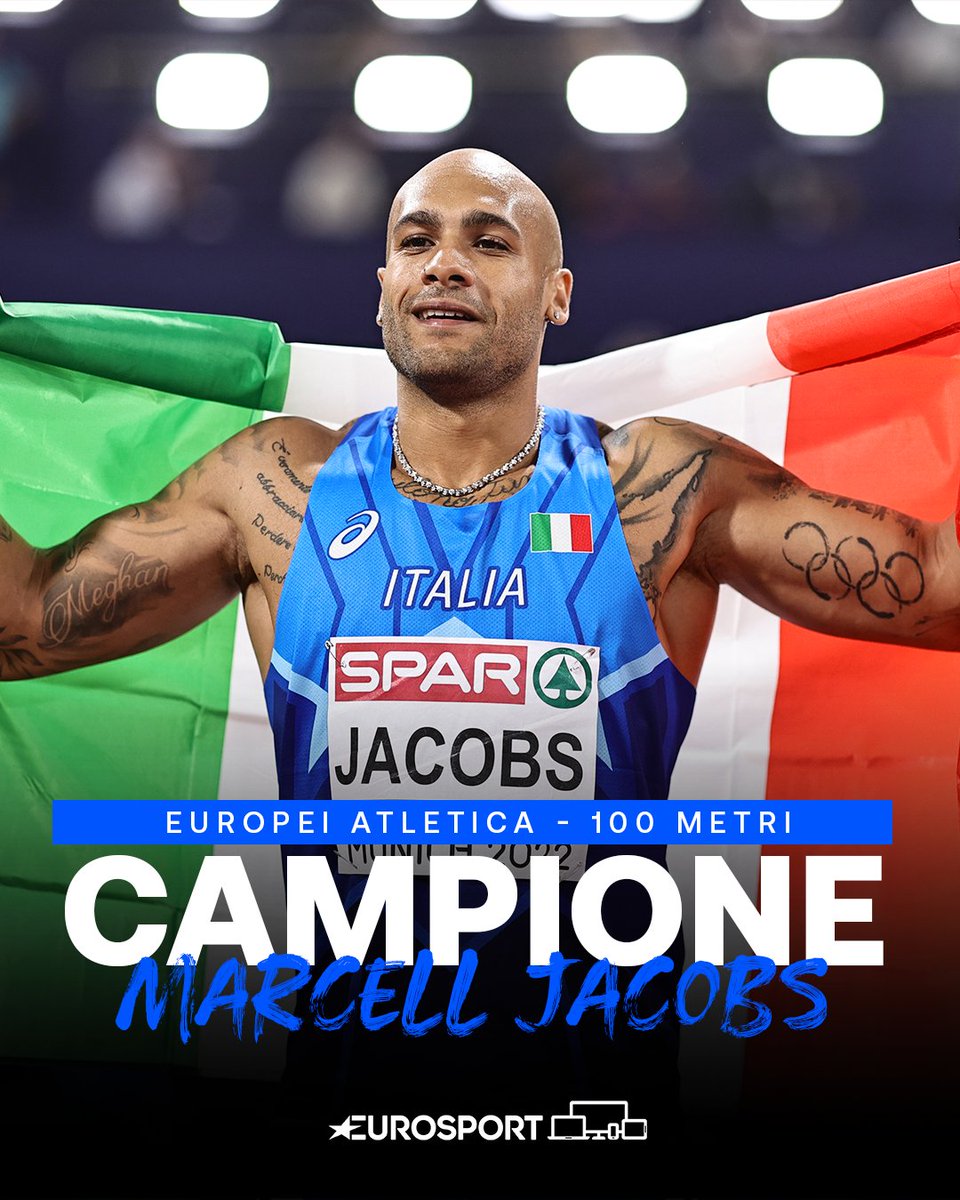 JACOBS È TORNATO! OROOOOOOOOOOOOOOOOOO PER LUI 🥇🇮🇹
Marcell vince la gara con il tempo di 9' 95 e si laurea nuovo campione europeo nei 100 metri

#ItaliaTeam | #Munich2022 | #ec2022 | #Atletica | #Jacobs