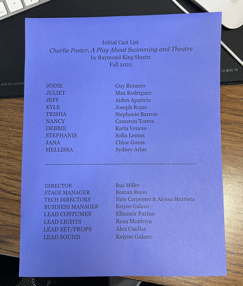 the fall play is cast!
#theliontheatre