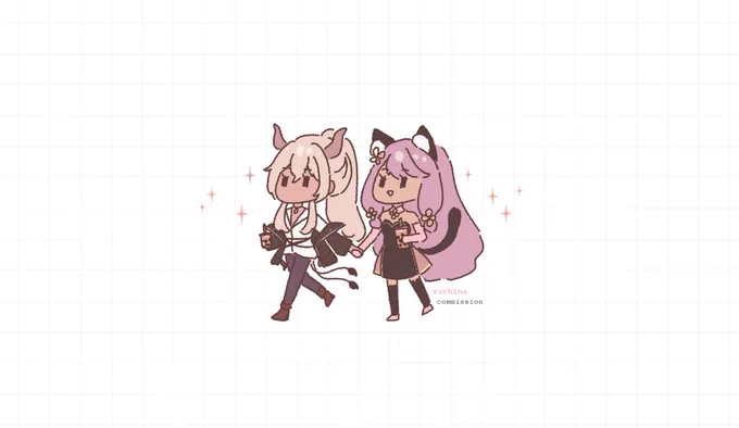 Couple chibi doodle commission for  #niufanart #showmiao 