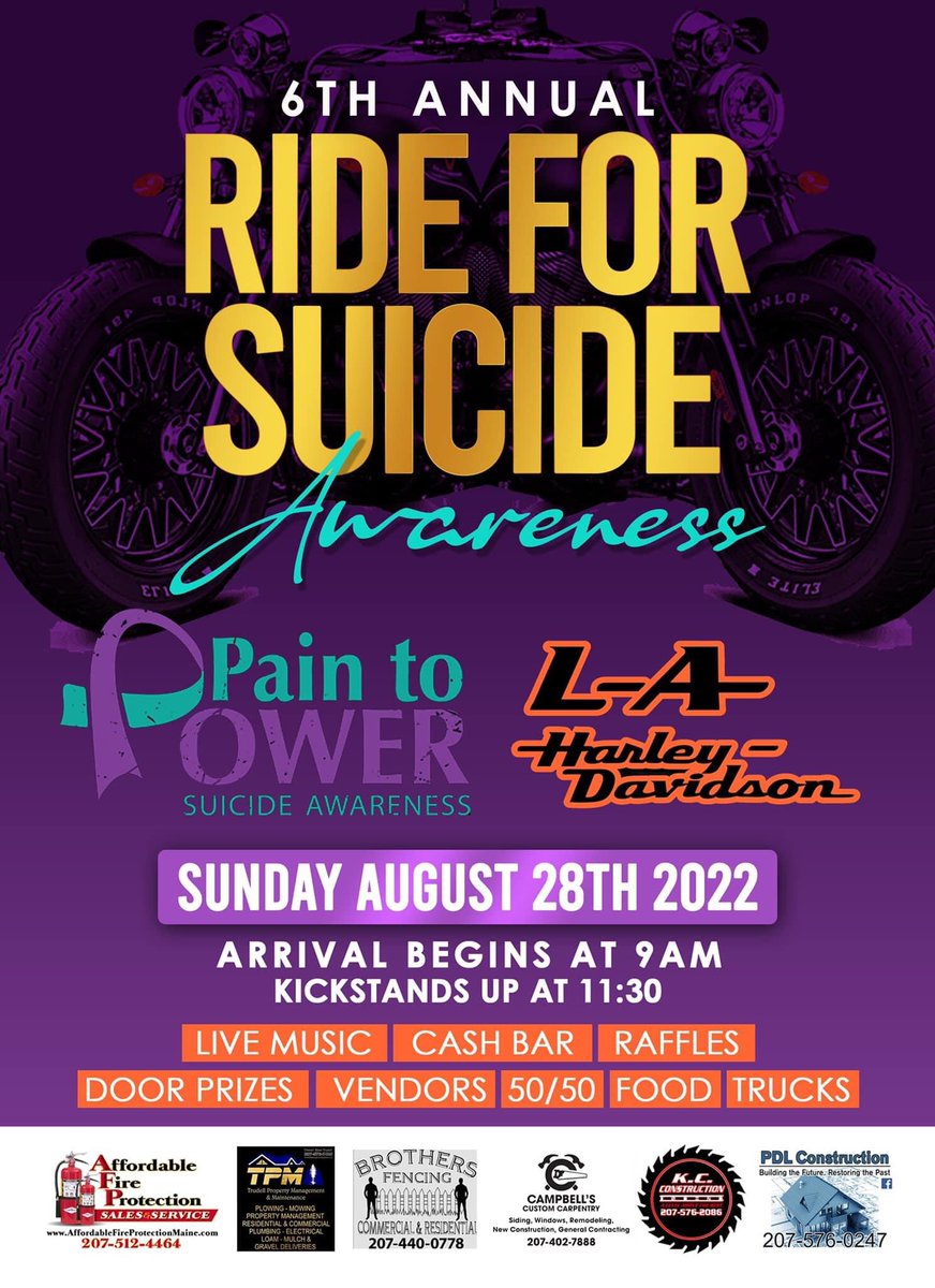 #lewiston #maine - Aug. 28
@laharley1 

#motorcycles #charity #charityevent #fundraiser #suicide #suicideawarness #operationreboot #veterans 
#thebikerbookforcharity