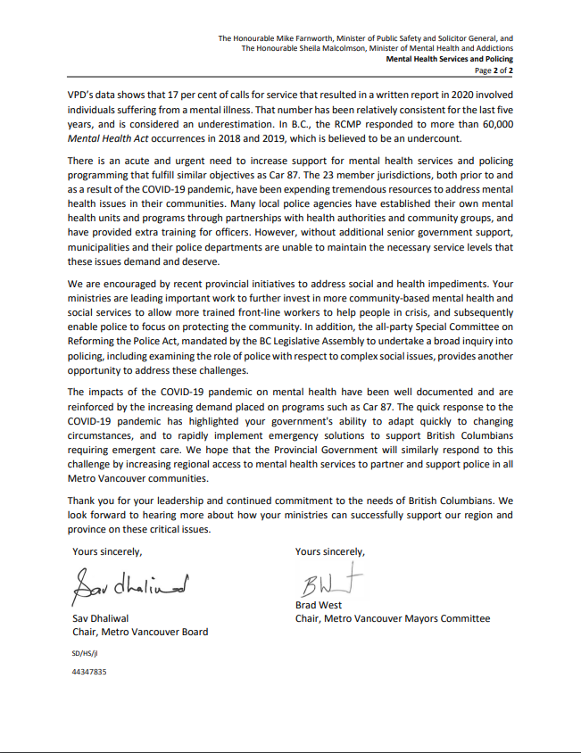 KenSimCity's tweet photo. Mayor Stewart has criticized ABC’s plan to expand Car 87.

Yet, last year, 23 Metro Vancouver Mayors endorsed increasing resources to Car 87.

Kennedy's name was on the letterhead. Is he withdrawing his support for increased resources to Car 87? #vanpoli https://t.co/uhmlJhHnHF https://t.co/6wLeyW34rP