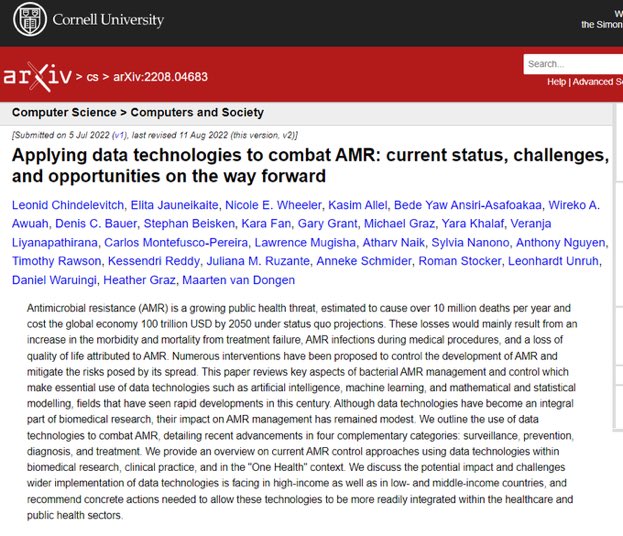 Data technologies to combat #AMR is at the upmost importance. It was great collaborating with global scientists to publish this policy paper. Please check it out!