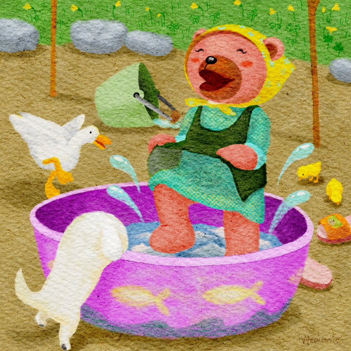 🐻17번 엄마곰이 드랍됐어요!

📖햇살좋은 봄날, 엄마곰은 마당 한 켠에 큰 통을 갖다 놓고 이불 빨래를 해요. 거위 부인도, 막내 강아지도, 이 재밌는 물놀이에 빠질 수가 없다네요^^

👉opensea.io/assets/klaytn/…

#NFT #rhythmicalNFT #illustration #storytelling #PictureBooks #OpenSeaNFT