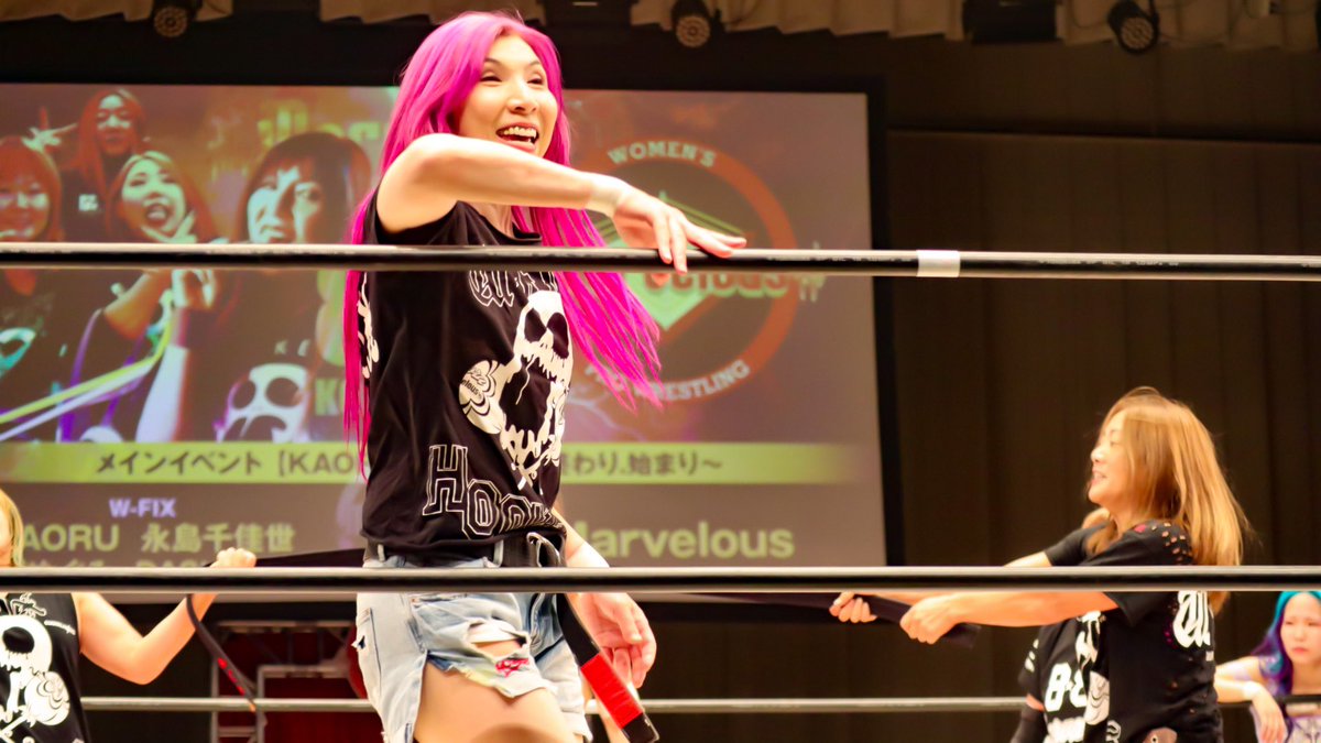 Ko0289's tweet photo. #Marvelouspro 8月8日後楽園ホール大会、#KAORU 選手引退興行!
#渡辺智子 選手にもW-FIXからの最後の洗礼!
#KAORUさんありがとう #KAORUさんのすきなところ #WFIX https://t.co/ncyHhD48zC