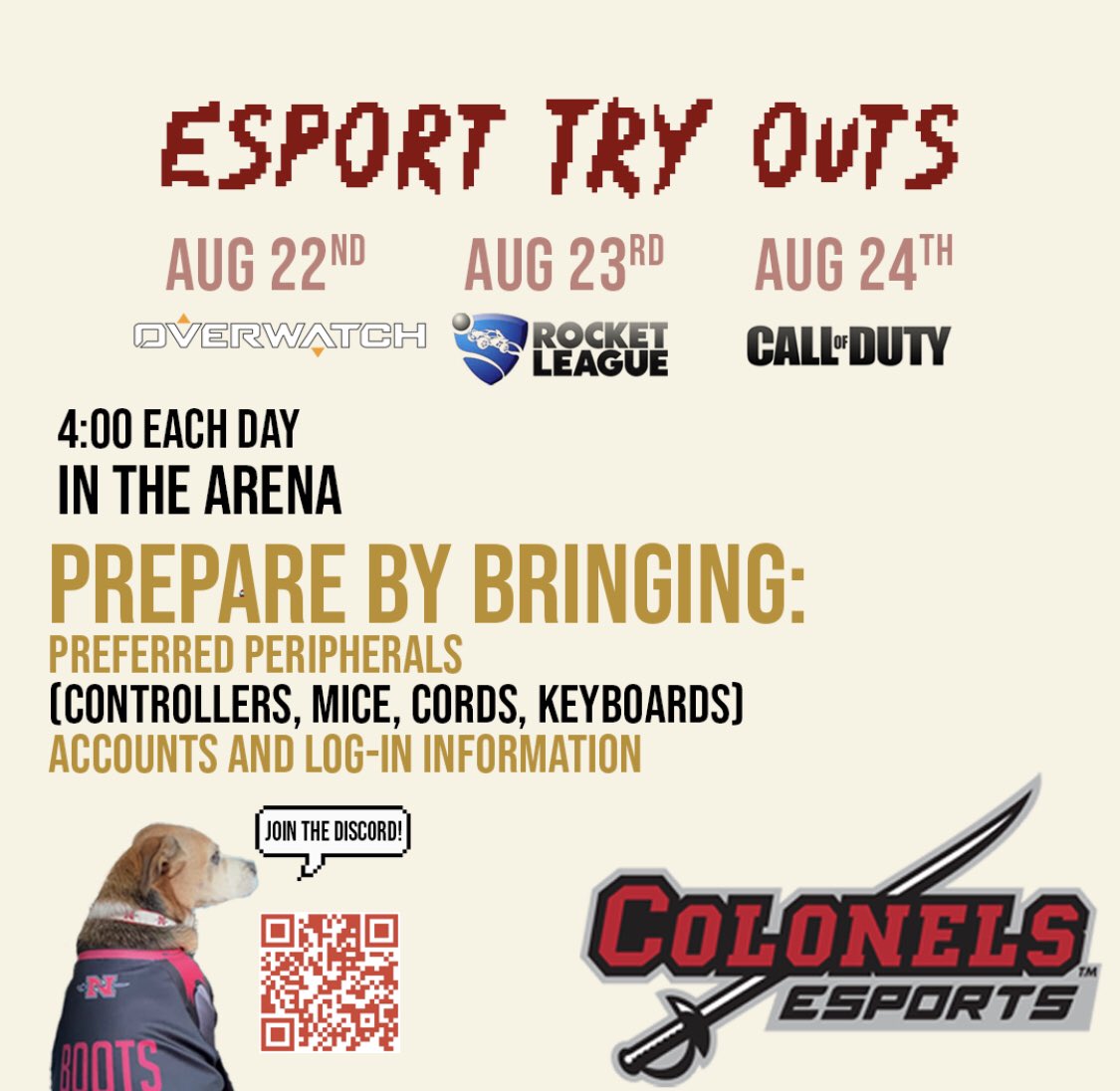 ColonelEsports's tweet photo. It’s that time ! *Must be a full time enrolled student https://t.co/YwXqALOPMy