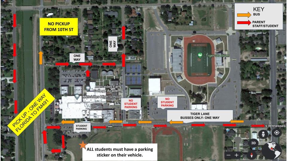 MercedesHS_'s tweet photo. Attention MHS students and parents, please see map for pick up and drop off  areas.  See everyone on Monday, August 22nd! https://t.co/BkFYMVbuCm
