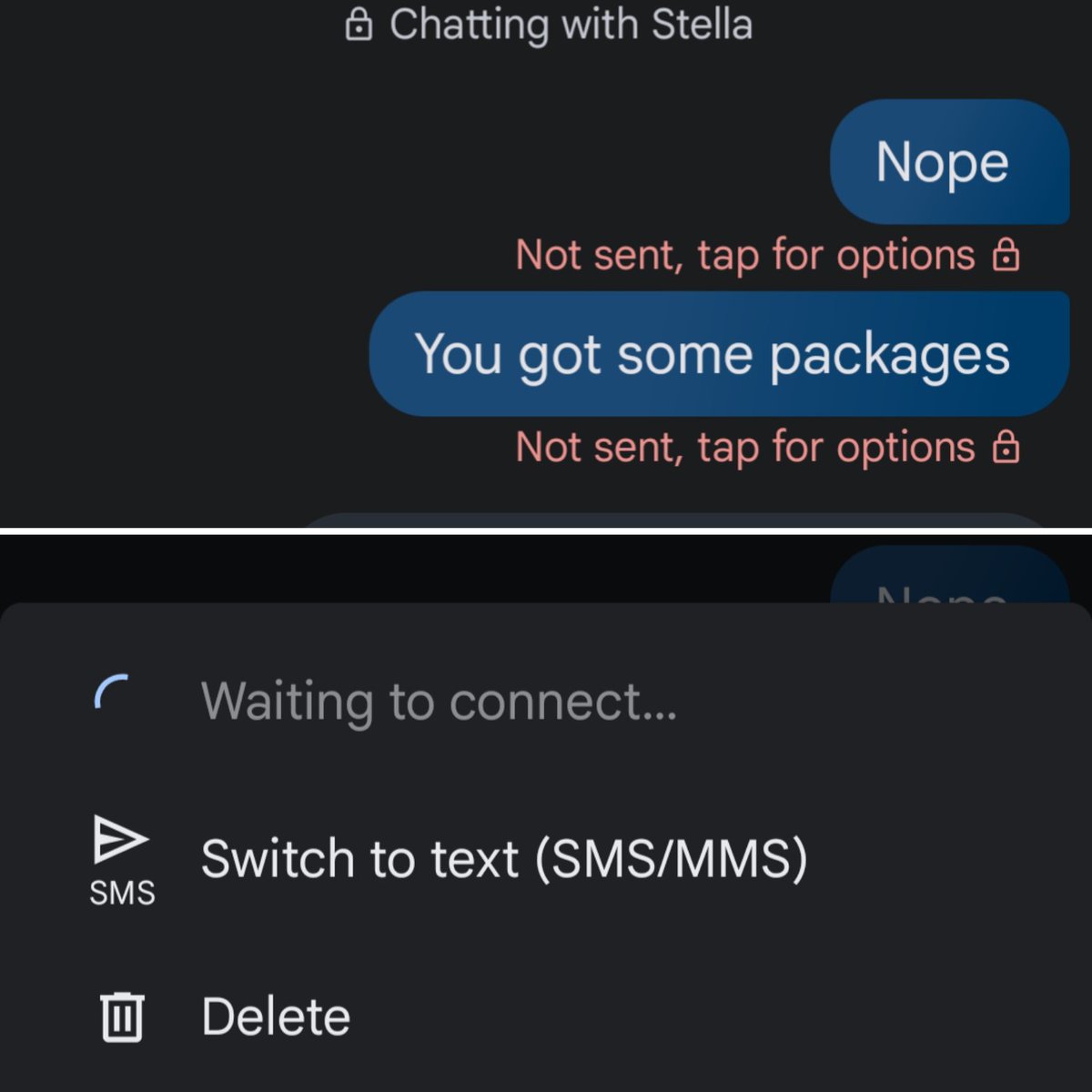 msgexplores's tweet photo. Hey @google I'm trying to #getthemessage. Using a @googlepixel on #googlefi using #googlemessages chatting with another person in exactly the same situation.

Oddly, it doesn't work.

Often my Pixel doesn't work, but I had higher hopes for RCS. https://t.co/31oY1tvcXV