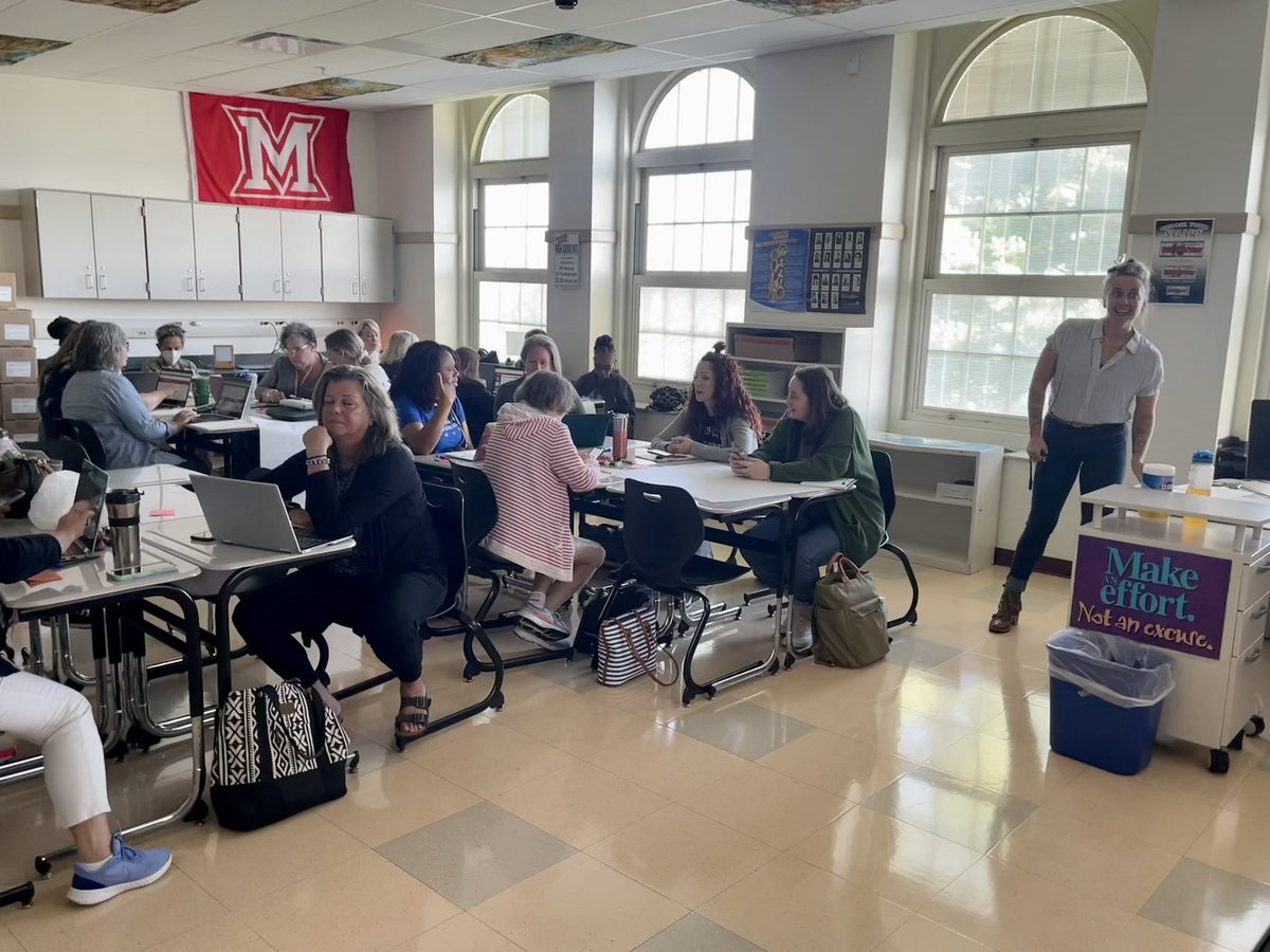 MsJSmithELA's tweet photo. What an Awesome Day of PD to kick off our New School Year with our Amazing 7-12 ELA Teachers at CPS! They collaborated &amp; focused on “Un-Silo-ing the Writing Standards” &amp; “Building Blocks &amp; Teaching Toolbox” to get ready for the BEST students in the city!!! #IamCPSELA #WeareCPSELA https://t.co/otLxt1UDwO