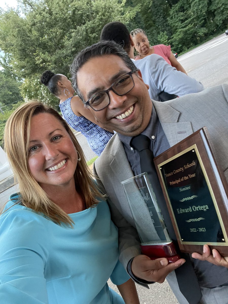 KBoyd1516's tweet photo. I’m proud to serve with these amazing people! They were recognized by @VanceCoSchools this evening for their hard work &amp; dedication. They make our district &amp; @AYCOCKSCHOOL a better place. Proud principal! Congrats @dgj2737 AP of the Year &amp; @Mr_Ortega007 Principal of the Year! https://t.co/JOQFUOCRn0