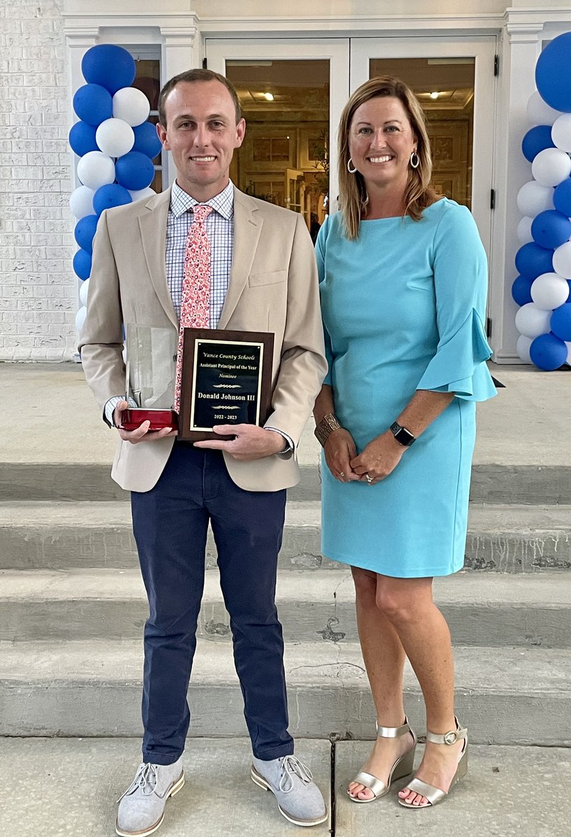 I’m proud to serve with these amazing people! They were recognized by <a href="/VanceCoSchools/">Vance County Schools</a> this evening for their hard work &amp; dedication. They make our district &amp; <a href="/AYCOCKSCHOOL/">Aycock Elem School</a> a better place. Proud principal! Congrats <a href="/dgj2737/">DJ Johnson</a> AP of the Year &amp; <a href="/Mr_Ortega007/">Mr. Ortega</a> Principal of the Year!