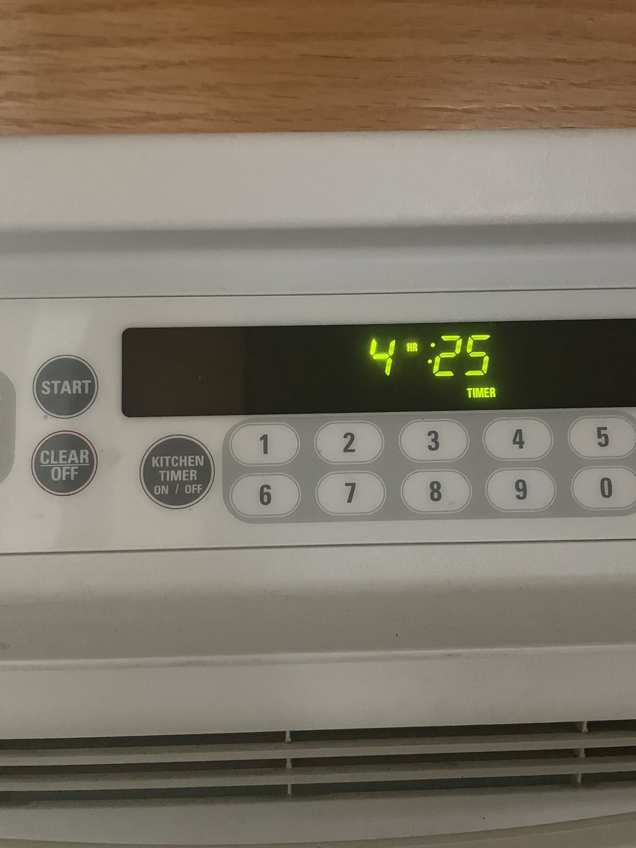 MercedesDawg's tweet photo. My toxic trait is setting a timer for 4 hours and 25 minutes instead of preheating the oven to 425 degrees :) https://t.co/bxikc2JmSg