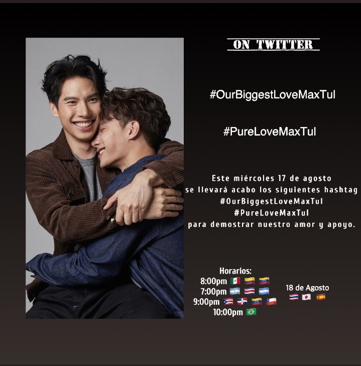 LILLIANJACOBS's tweet photo. Hello everyone, we invite you to use these hashtags #/OurBiggestLoveMaxTul #/PureLoveMaxTul
to show all our love and support towards them. https://t.co/CAOYNRLdCX