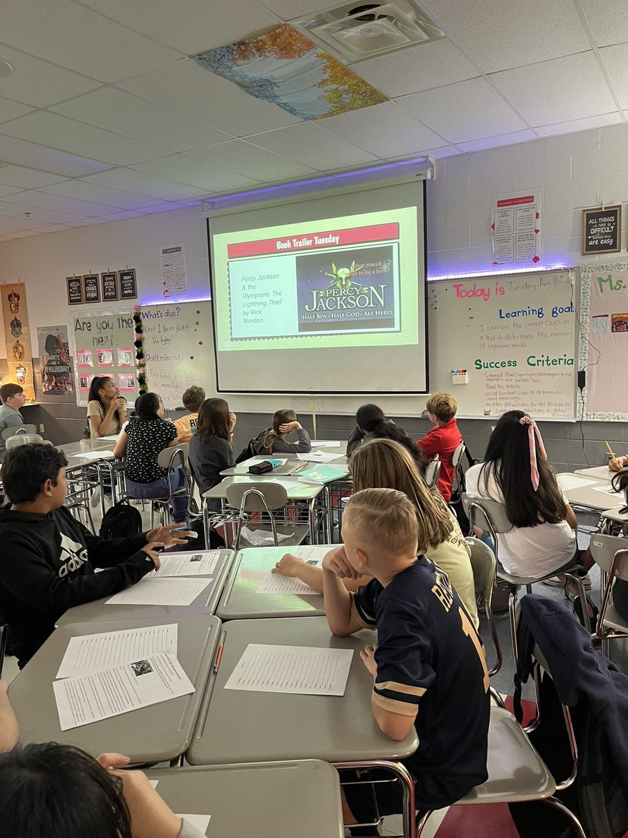 Loving “Book Trailer Tuesday” in 7th grade! A great way to get kids excited about reading and trying different books! ❤️ 📚 @johnsoncrew18 <a href="/SCMFalcons/">Stewarts Creek MS</a> #everydaymatters