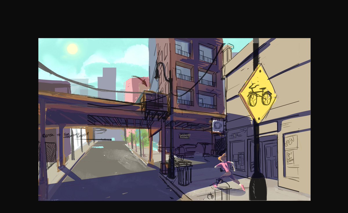 SignAnimation's tweet photo. When trying to capture Chicagoβs color palette and warming it up, lots of browns, reds and grays become pink and purple in the process.
By Grace Villaroman
#hardofhearing #animation #deafanimation #deafanimator #asl #americansignlanguage #visualdevelopment #hoh #3Dartist https://t.co/SB1v4bzSyP