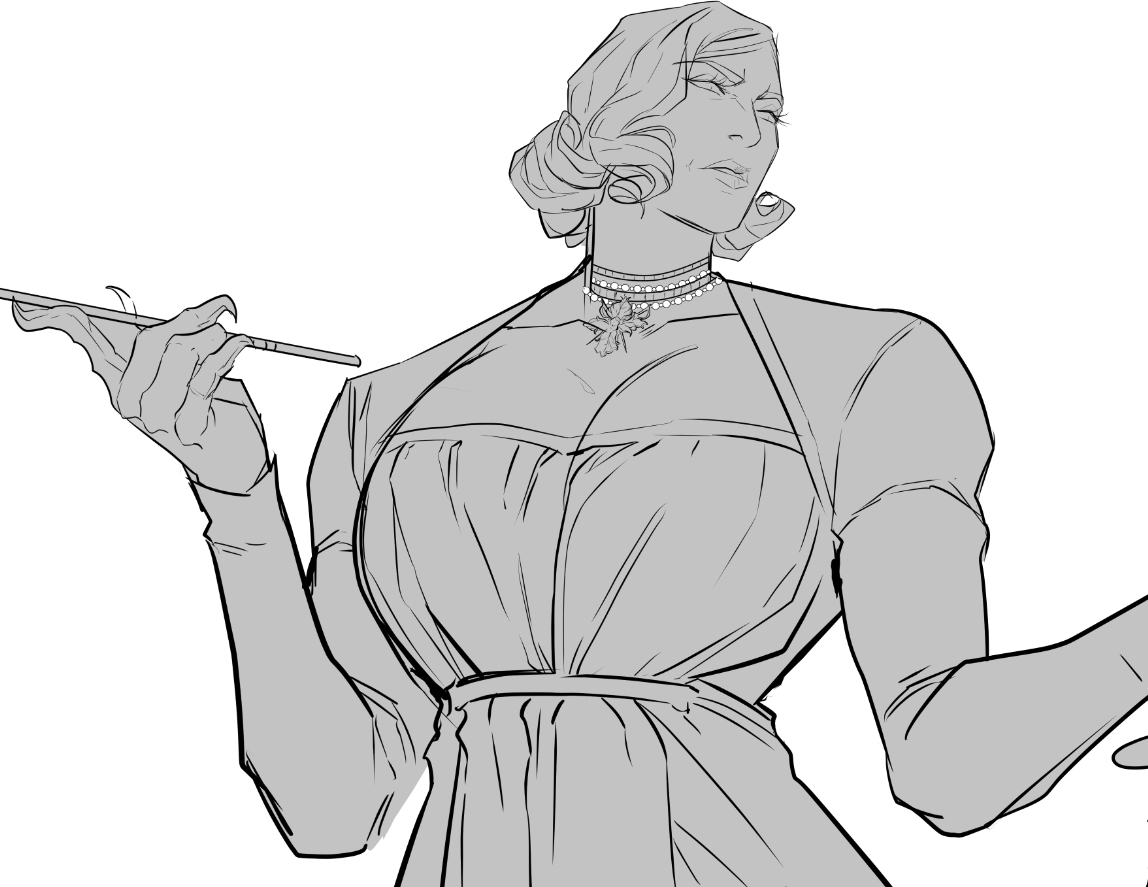 BS_artsss's tweet photo. I still aint stopped drawing Lady Dimitrescu https://t.co/NhI6dPwF8B