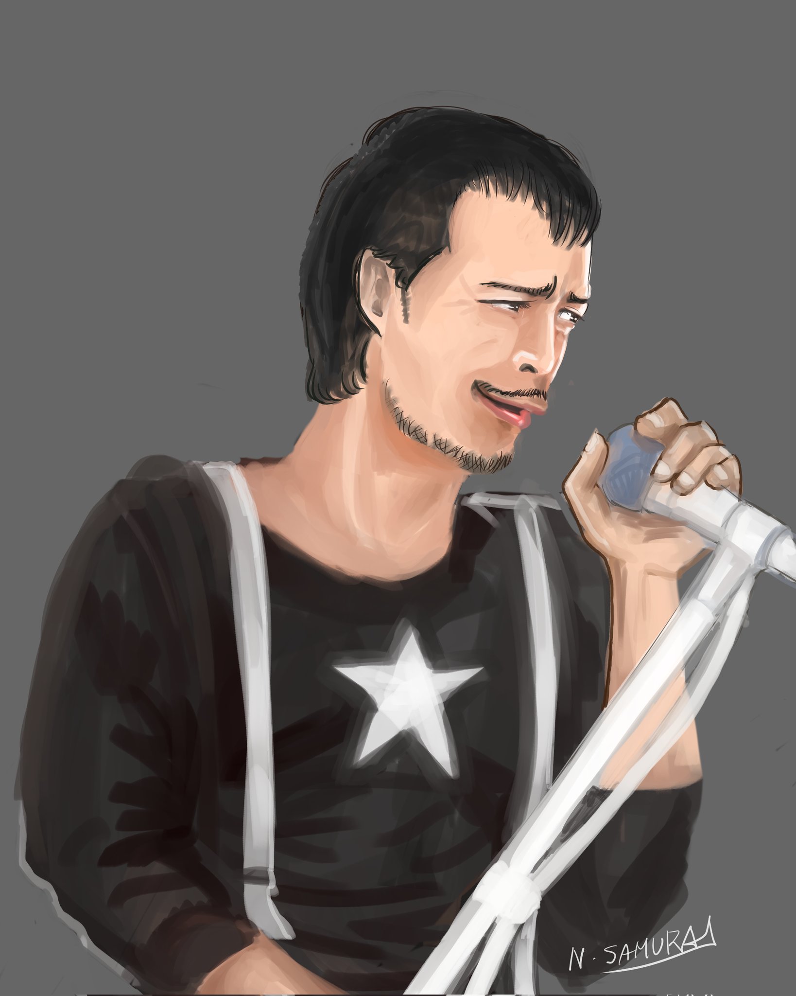 にゃんこサムライ イラスト制作屋 似顔絵シリーズ リクエスト頂いた矢沢永吉さんを描きました バラードを歌う永ちゃん 渋すぎますね 似顔絵 矢沢永吉 似てたらフォローしてくれる イラスト T Co Xikgrrjkyc Twitter